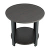 2 Tier Round Side Table Bedside Table End Table Nightstand Storage Shelf Stand