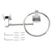 Toilet Roll Holder and Towel Ring Set Round Chrome Bath Fitting Wall Mounted MU