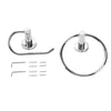 Toilet Roll Holder and Towel Ring Set Round Chrome Bath Fitting Wall Mounted MU