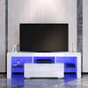 White Modern TV Stand Matt Cabinet Unit Coffee Table High Gloss Door LED Lights