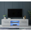Grey/White Large TV Unit Stand Cabinet High Gloss Drawers Storage LED Sideboard