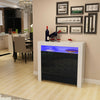 Modern Sideboard Cabinet Cupboard High Gloss 1 2 Doors Storage with LED Light