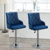 1/2x Velvet Breakfast Bar Stools Kitchen Counter Chair Lift Chrome Base Pub Rest