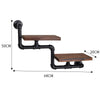 Industrial Ladder Pipe Shelf Wooden Wall Mount Display Shelving Floating Storage