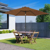 2.5M Outdoor Parasol Round Sun Shade Garden Canopy Umbrella Crank 6 Steel Ribs