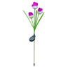LED Solar 3-Tulip Flower Light Outdoor Waterproof Garden Lawn Stake Lamp UK
