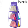 Hanging Handbag Organizer 6 Pockets Shelf Bag Storage Holder Wardrobe Closets
