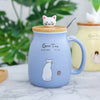 420ML Cat Kitten Ceramic Coffee Mug Tea Milk Water Cup Handle Lid Birthday Gift