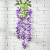 Artificial Hanging Wisteria Ivy Fake Silk Flower Vine Home Wedding Garden Decor
