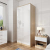 2 Door Wardrobe With Mirror High Gloss Large Storage 4 Colors Cupboard Furniture