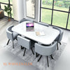 White Wooden Dining Table & 6 Chairs Rretro