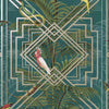 HOLDEN CONGO GEOMETRIC METALLIC WALLPAPER ART DECO TROPICAL ANIMALS PALM LEAVES