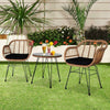 3Pcs /4 Pieces Bistro Set Rattan Garden Patio Table Chair Seating Furniture Sets
