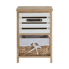 Bedside Bedroom Bathroom Table Cabinet Nightstand Storage Unit Wooden Wicker New