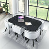 White Wooden Dining Table & 6 Chairs Rretro