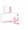 Set of 3 Cube Rectangle Wall Mounted Floating Shelves Shelf Hanging Book Display