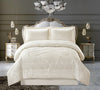 Jacquard Bedspread 3 Piece Heavy Quilted Comforter Set Floral Pattern Bed Throw