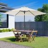2.5M Outdoor Parasol Round Sun Shade Garden Canopy Umbrella Crank 6 Steel Ribs