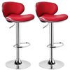 1/2 x Bar Stools PU Leather Adjustable Swivel Kitchen Breakfast Bar Stools
