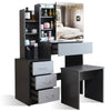 Dressing Table With Drawers Mirror Stool Set Makeup Desk Vanity Table Bedroom