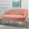 Modern 2 Seater Sofa Armchair Loveseat Scalloped Accent Couch Settee Metal Frame