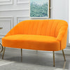 Modern 2 Seater Sofa Armchair Loveseat Scalloped Accent Couch Settee Metal Frame