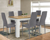 Wood Dining Table and Chairs 4 / 6 Set Pu Leather Seat Kitchen Room Furniture