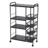 Mobile Kitchen Storage Cart w/ Wheels Dining Room Microwave Shelving Unit Rack