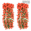 Artificial Fake Violet Orchid Flower Hanging Wall Rattan Basket Decor Outdoor ER