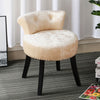 Soft Dressing Table Chair Vanity Makeup Stool Dining Seat Pouffe with Wood Legs