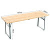 197x69cm Foldable Beer Table Outdoor Garden Bistro Wood Metal Table Benches