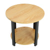 2 Tier Round Side Table Bedside Table End Table Nightstand Storage Shelf Stand