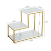3 Tiers Sofa End Side Coffee Table Bedside Table Night Stand Lamp Marble Effect