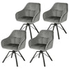 1/2/4/6x Velvet Padded Dining Chair w/ Backrest Lounge Kitchen Swivel Armchair