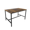 Wooden Dining Table Vintage Retro Furniture Rustic Metal Kitchen Breakfast Bench