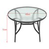 Outdoor Patio Dining Table Garden Bistro Cafe Table Glass Top with Parasol Hole