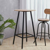 Industrial Round Bar Table Wooden Top Pub Dining Bistro Cocktail Tables Counter