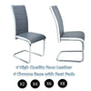 2 4 6 PCS Grey Faux Leather Dining Chairs High Back Chrome Legs Home Furniture