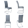2 4 6 Grey Faux Leather Dining Chairs High Back Chrome Legs Home Furniture Chair