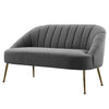 Modern 2 Seater Sofa Armchair Loveseat Scalloped Accent Couch Settee Metal Frame