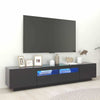 Modern TV Unit Cabinet Stand High Gloss Doors 200cm with LED Lights Drawers
