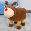 Animal Footstool Upholstered Padded Stool Pouffe Seat Chair Sturdy Wooden Legs