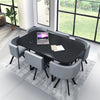 White Wooden Dining Table & 6 Chairs Rretro