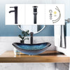 Bathroom Countertop Basin Sink Tempered Glass Wash Bowl Set w/ Tap Pop-up Waste