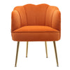 Velvet Fabric Scallop Back Chair Lounge Occasional Accent Sofa Armchair 5 Styles