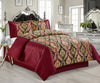 Jacquard Bedspread 3 Piece Heavy Quilted Comforter Set Floral Pattern Bed Throw