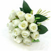 18 Heads Silk Rose Artificial Fake Flowers Bouquet Wedding Home Party Decor UK