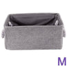 Fabric Storage Box Plain Foldable Collapsible Rope Handles Storage Cubes Basket