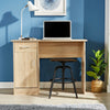 White Black Oak Desk 1 Drawer 1 Door Compact Computer Workstation Home Office
