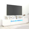 Modern TV Unit Cabinet Stand High Gloss Doors 200cm with LED Lights Drawers